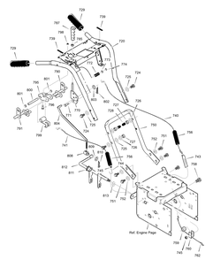 Handle Assembly Diagram and Parts List for 633134X54A 2002 Briggs and Stratton Snow Blower